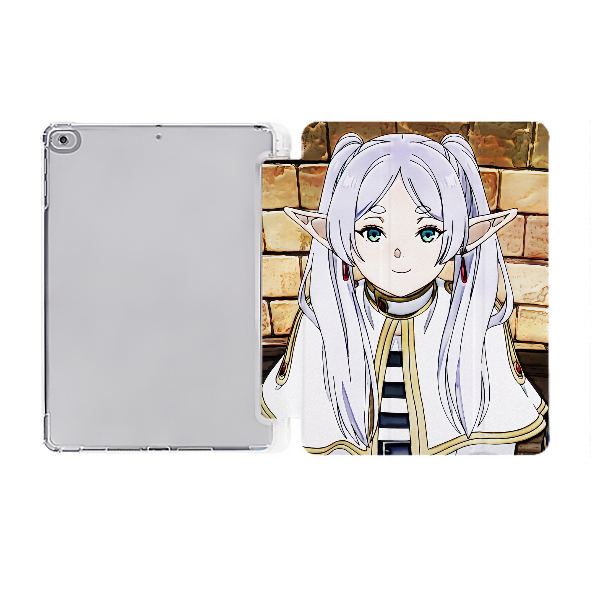 （画像用） 葬送のフリーレン Frieren IPad ケース ペン収納付き 三つ折りスタンド PUレザー×シリコン 対応機種9.5/10.5/10.9インチ